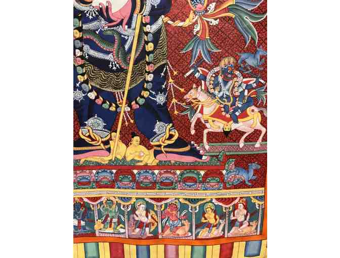 Tibetan Spirit: Newari-Style 'Standing Mahakala With Retinue' Thangka