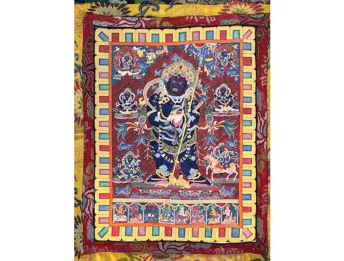 Tibetan Spirit: Newari-Style 'Standing Mahakala With Retinue' Thangka