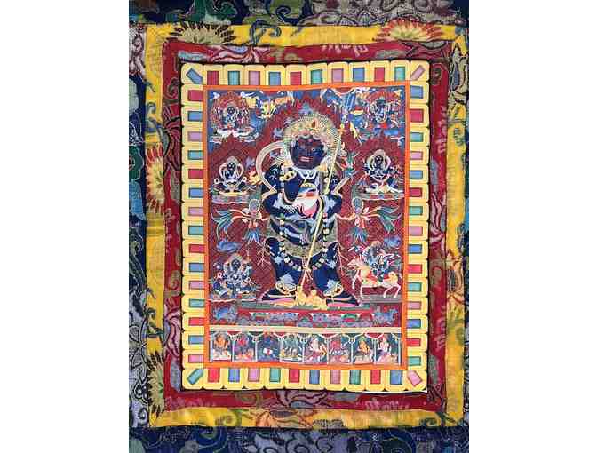 Tibetan Spirit: Newari-Style 'Standing Mahakala With Retinue' Thangka
