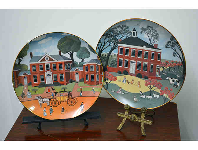 Collection of 10 Ridgewood Fine China Plates Depicting the Colonial Heritage Series