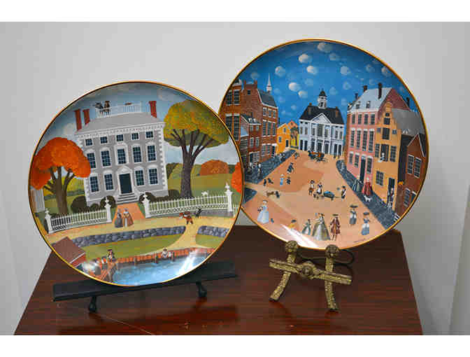 Collection of 10 Ridgewood Fine China Plates Depicting the Colonial Heritage Series