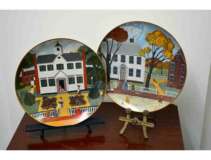 Collection of 10 Ridgewood Fine China Plates Depicting the Colonial Heritage Series
