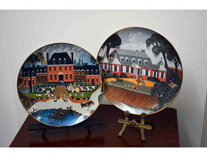 Collection of 10 Ridgewood Fine China Plates Depicting the Colonial Heritage Series