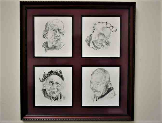 Irvin Allen - Four Framed Charcoal Drawings