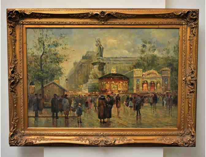 32'x44' Town Square oil painting