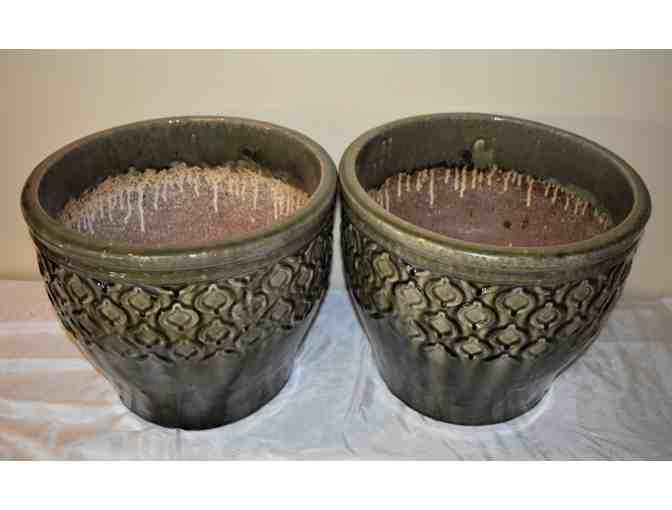 Set of Indigo Cream Planters