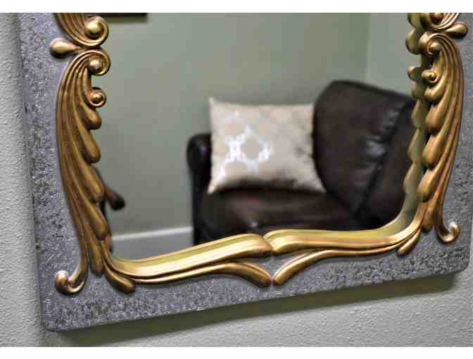 Matte Gold and Silver Mirror