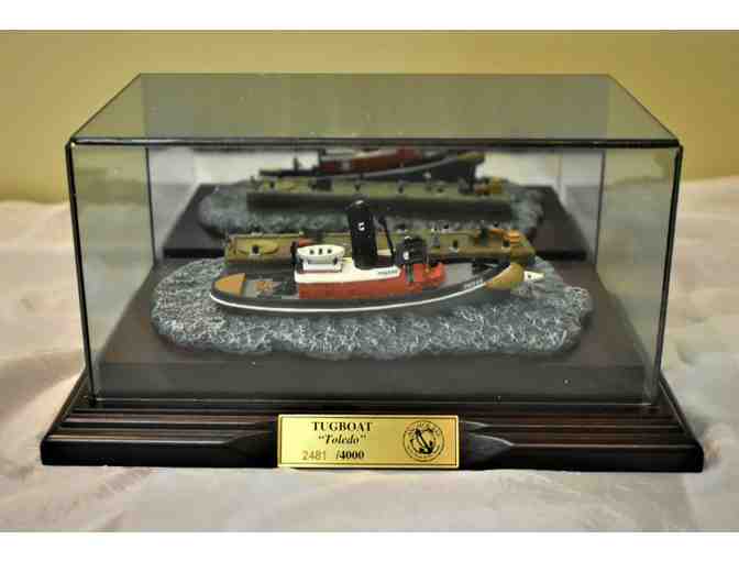Tugboat Toledo Model Boat by Anchor Bay with Display Case!