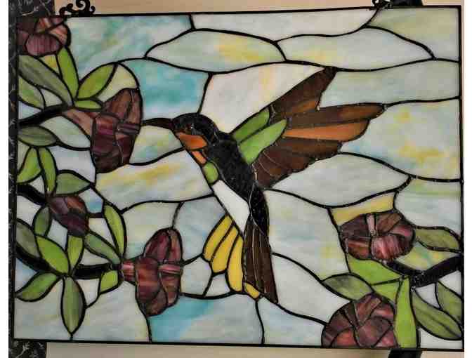 13'x17' Hummingbird Stained Glass Panel