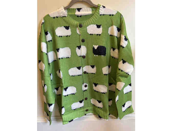 GREEN CARDIGAN SWEATER WITH SHEEP-SIZE XL - Photo 1