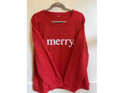 SWEATSHIRT-RED MERRY-SIZE XXL