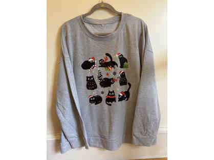 SWEATSHIRT-GREY-9 LIVES OF XMAS-SIZE XL