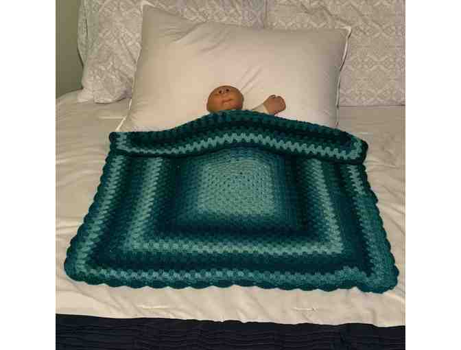 Handmade Baby Afghan - Shades of Teal