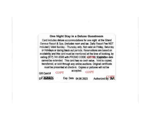 Grand Geneva One Night Deluxe Accommodations