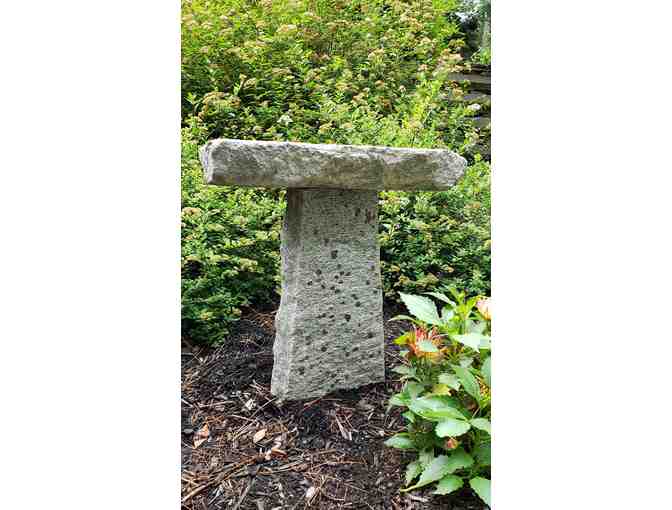 Granite sculptured birdbath