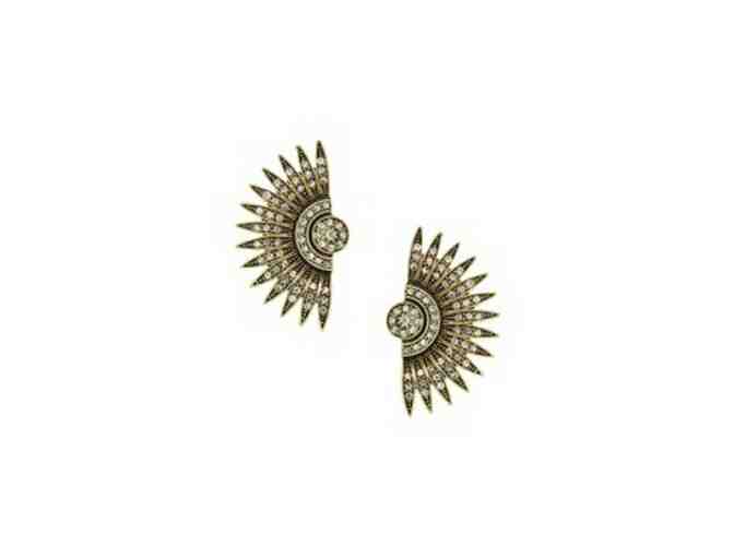 OLIVIA WELLES CRYSTAL SULA WING EARRINGS WITH STATEMENT NECKLACE