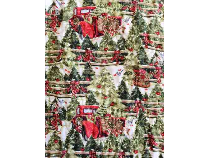 Handmade holiday table runner with black cats