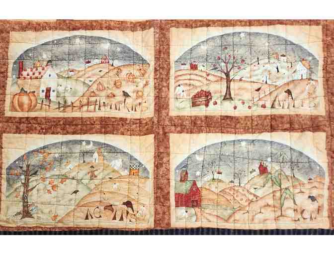 Handmade reversible flannel quilt entitled Autumn in New England