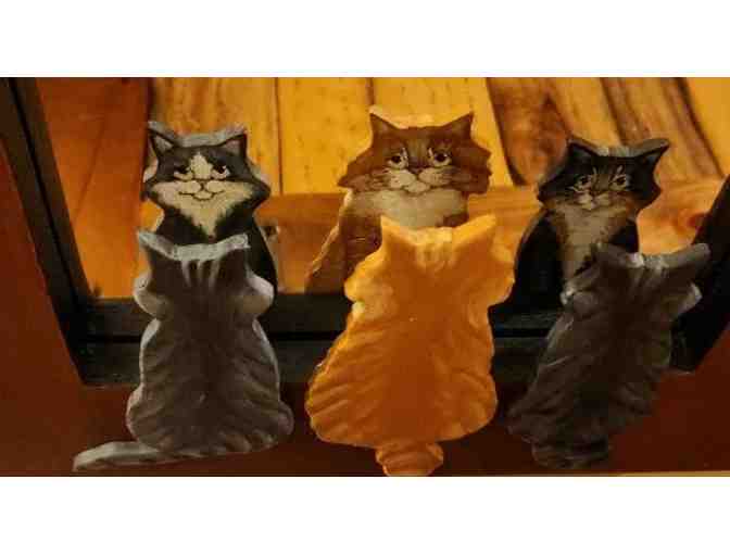 Handmade Mirror with three cats