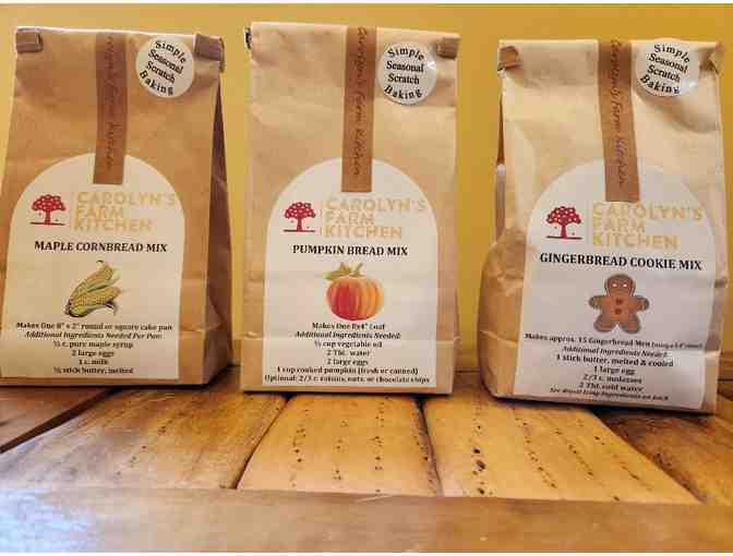 Homemade basket of five (5) seasonal scratch baking mixes