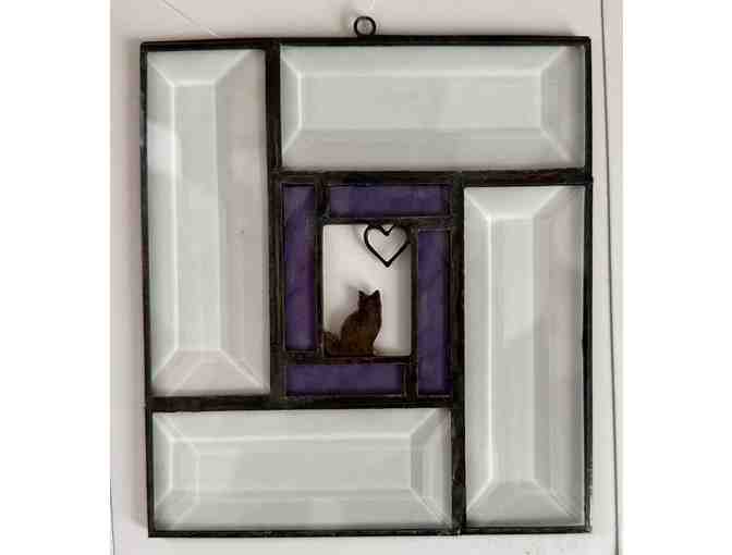 Set of Two Stained Glass Cats