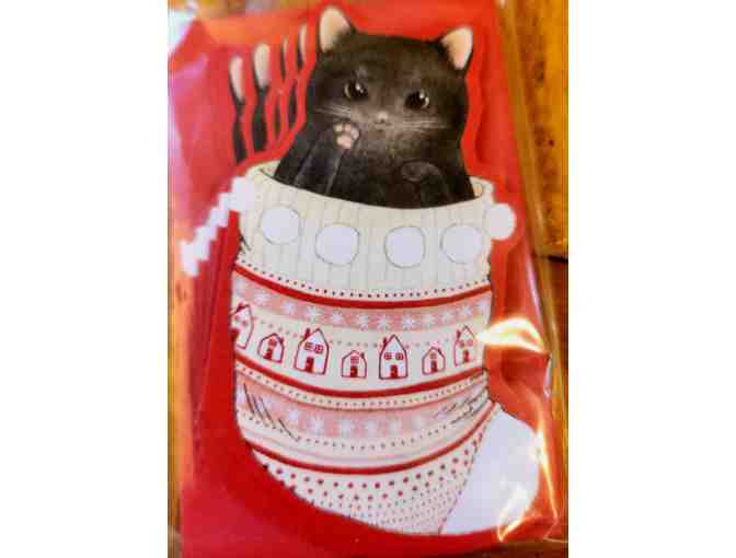 Basket of Christmas Items that Show Your Love of Cats!