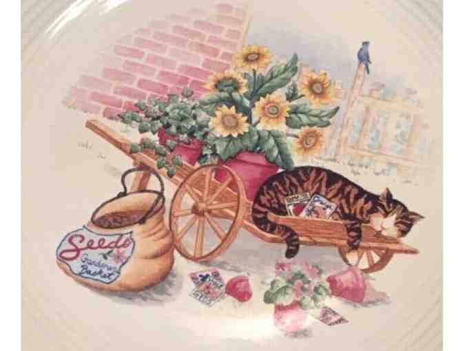 Four (4) Century Stoneware Soup Bowls - Cat Nap Sunflower Pattern