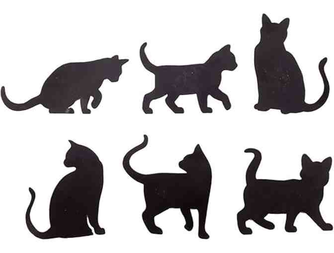 Cat Silhouette Fridge Magnets, Set of 6 - Photo 1