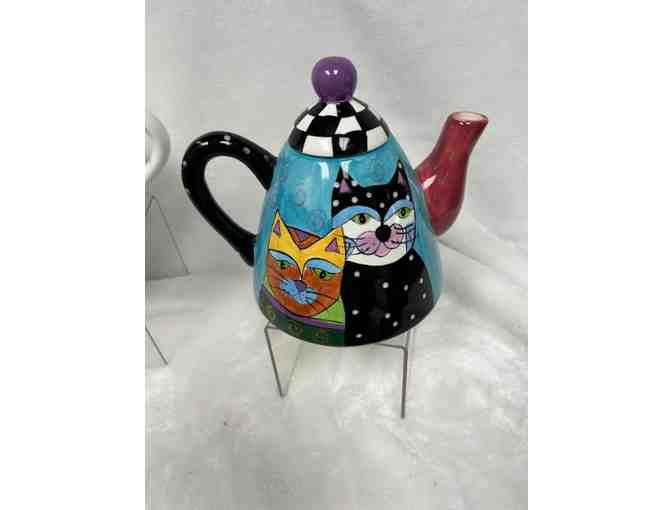 Hand-Painted Ceramic Teapot and Coffee Pot by Milson & Louis - Photo 4