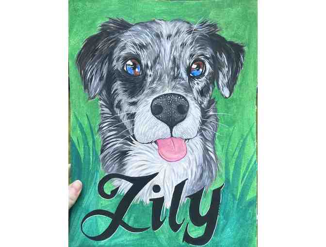 Custom Pet Portrait, framed - by Candice Cosco