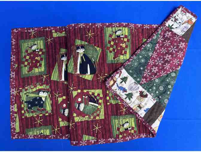 Christmas Trees and Cats Table Runner