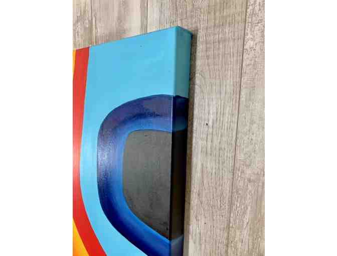 Abstract Art in Orange, Gray and Blue