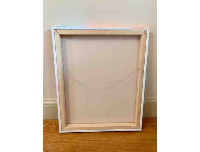 Abstract Art in Orange, Gray and Blue