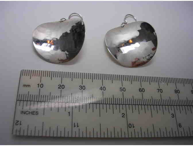 Sterling Silver Hammered Concave Disk Earrings