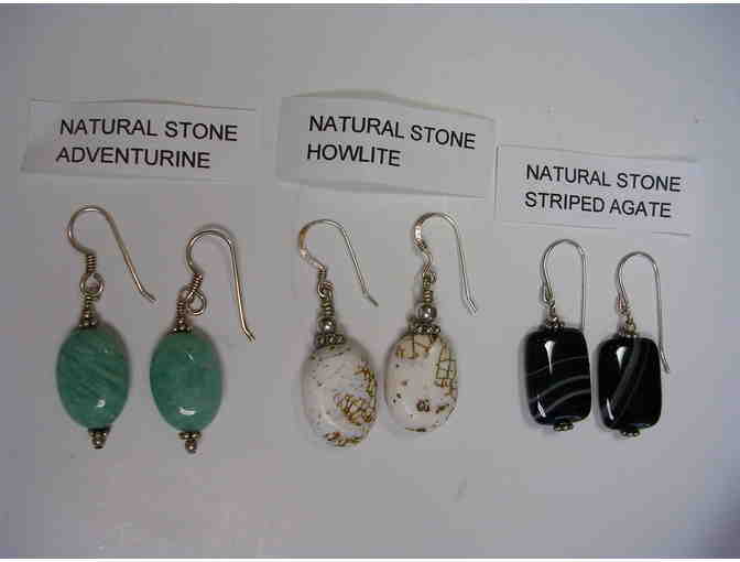 Natural Stone and Silver Earrings