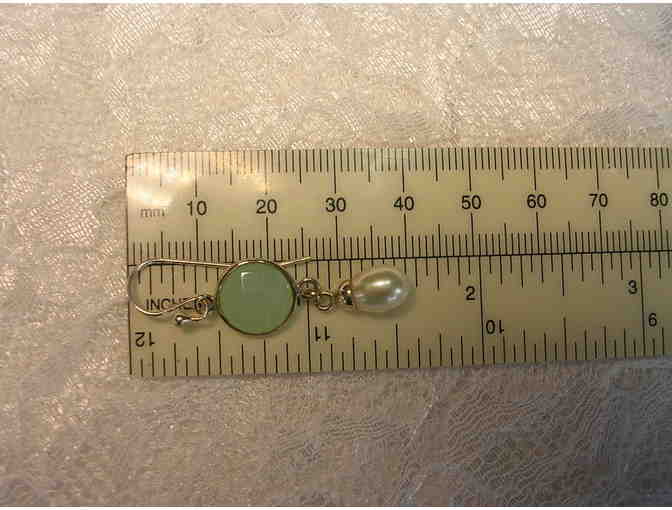 Chalcedony and Pearl Earrings