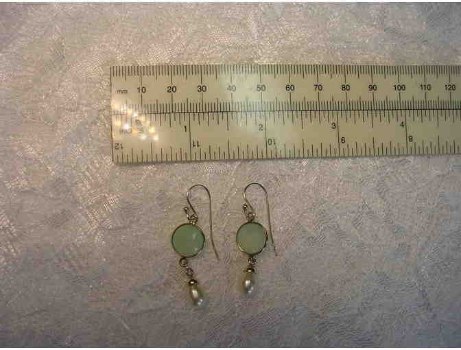 Chalcedony and Pearl Earrings