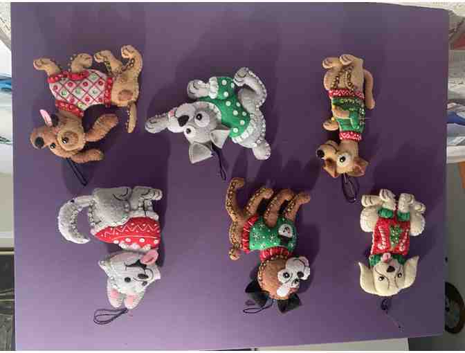 'Dogs In Ugly Sweaters' Ornaments set of 6