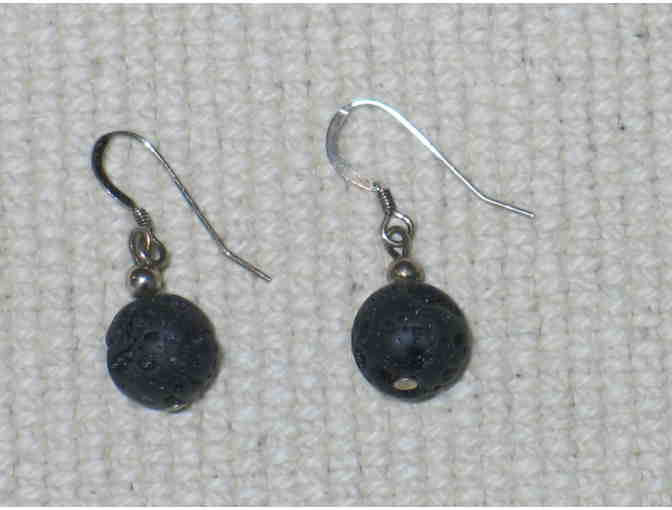 Black Volcanic Material Drop Earrings from Iceland