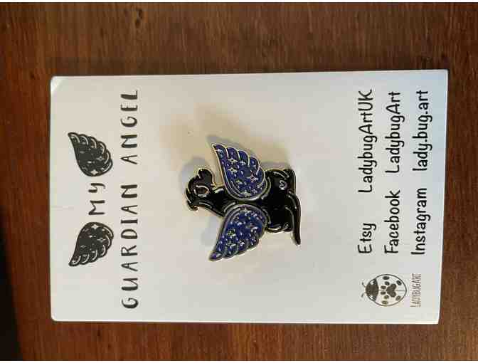 Ladybug Art print-Guardian angel & pin
