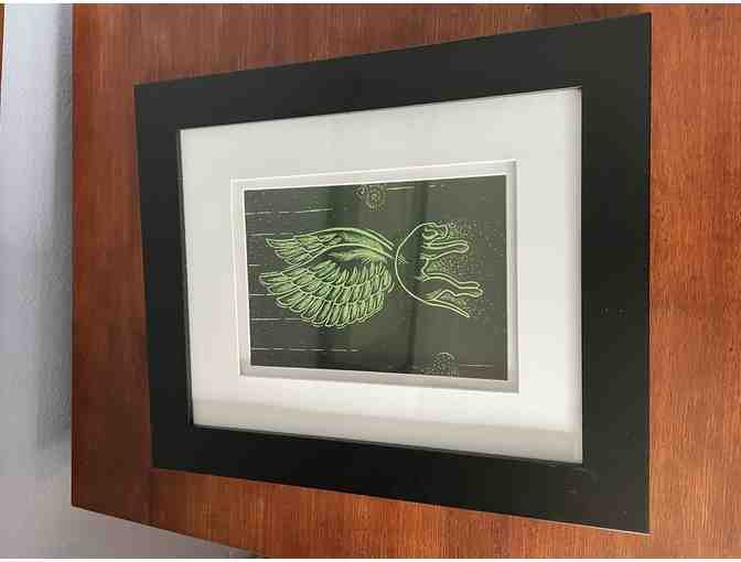 Ladybug Art print-Guardian angel & pin