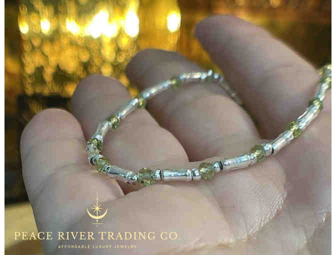 Handmade Peridot Karen Hill Tribe Silver Bracelet