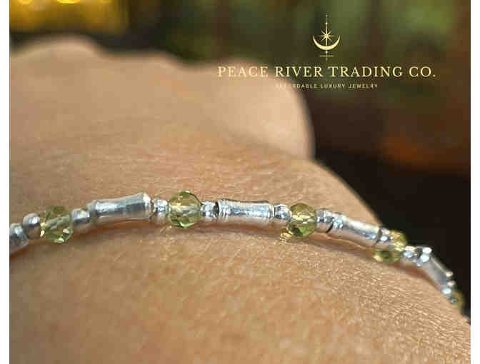 Handmade Peridot Karen Hill Tribe Silver Bracelet