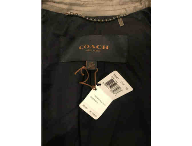 NEW Coach Leather & Cotton Blend Trench Coat XS