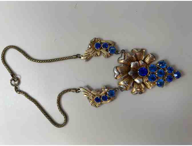 Vintage Blue Rhinestone Necklace