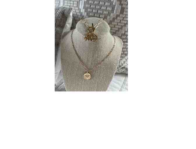 Handmade Gold plated bee necklace and toggle bracelet