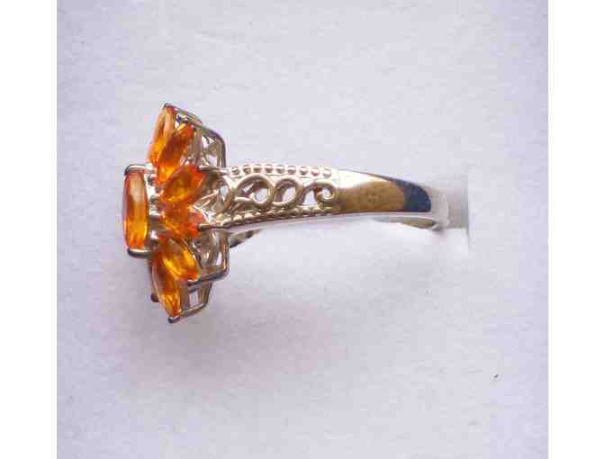 Jalisco Fire Opal Floral Ring