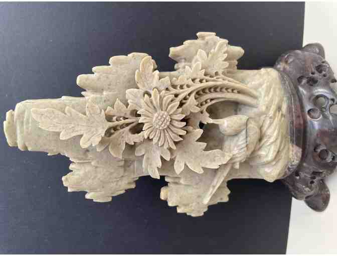 Vintage Chinese Soapstone on attached stand