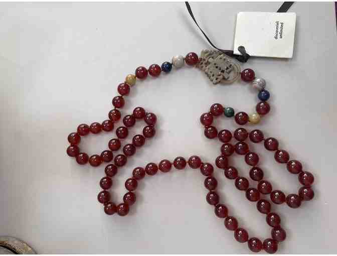 Vintage Carnelian, Jade and other Necklace