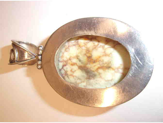 Tibetan Golden Turquois & Sterling Silver Pendent